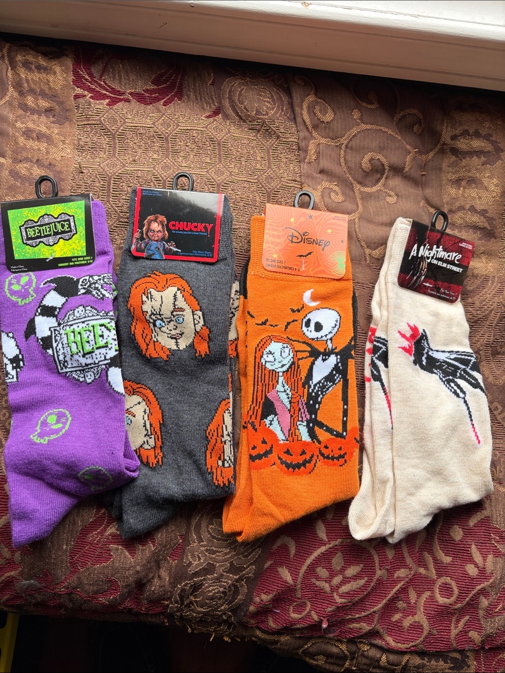 HALLOWEEN socks-nightmare before Christmas,chucky, beetlejuice, nightmare on elm